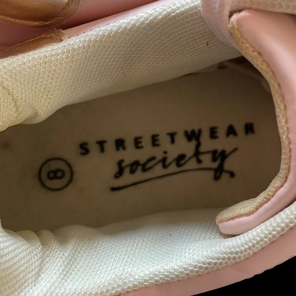 Streetwear Society Light Pink and Rose Gold Lace Up Women’s Sneaker Size 8 - Picture 8 of 13